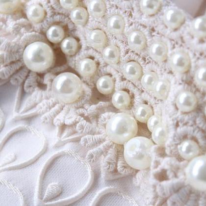 Sleeveless Dress Embroidered Pearls Slim