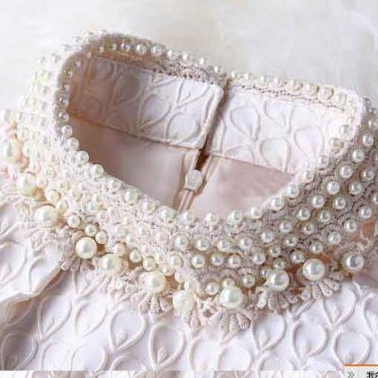 Sleeveless Dress Embroidered Pearls Slim