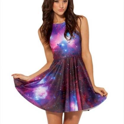 Galaxy Purple Skater Dress Dwer